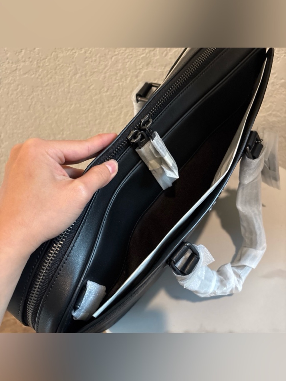 NWT Coach Men's Charcoal Signature Briefcase Tote With Strap - Picture 8 of 13